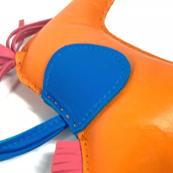 HERMES Bag Charm Rodeo GM Key Holder charm Anyo Miro blue/Orange x pink - Picture 2 of 10